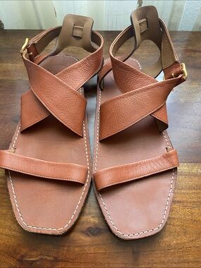 Chloe Virginia Leather Ankle-strap Sandals Size 40